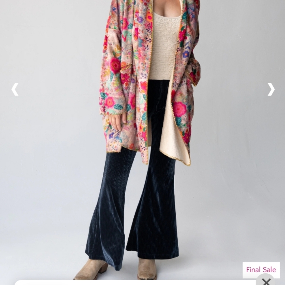 NEW Natural Life Joplin flare velvet pants leggings slate XL